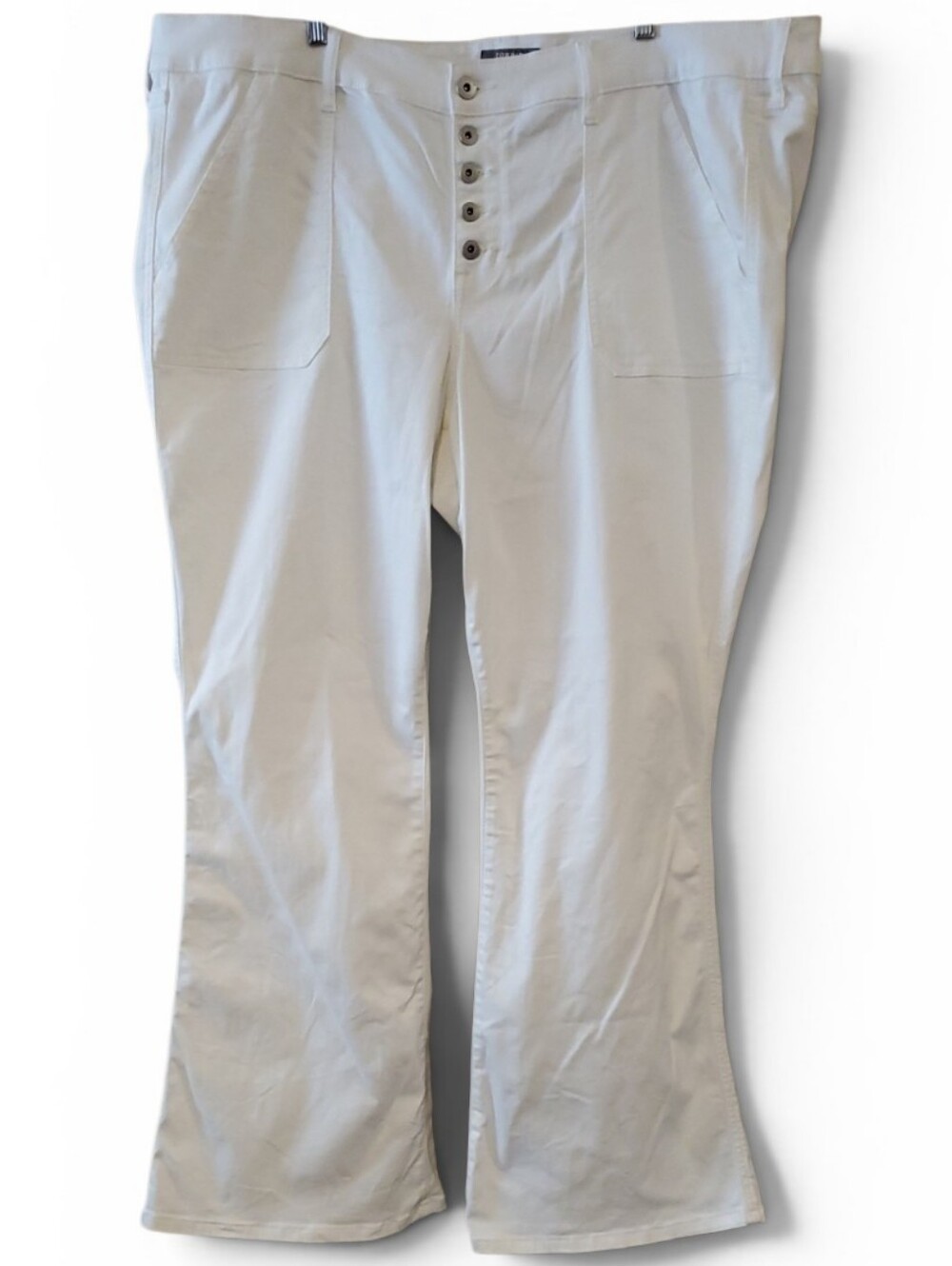Torrid Midrise Flare Button Fly Jeans In White Size 26T
